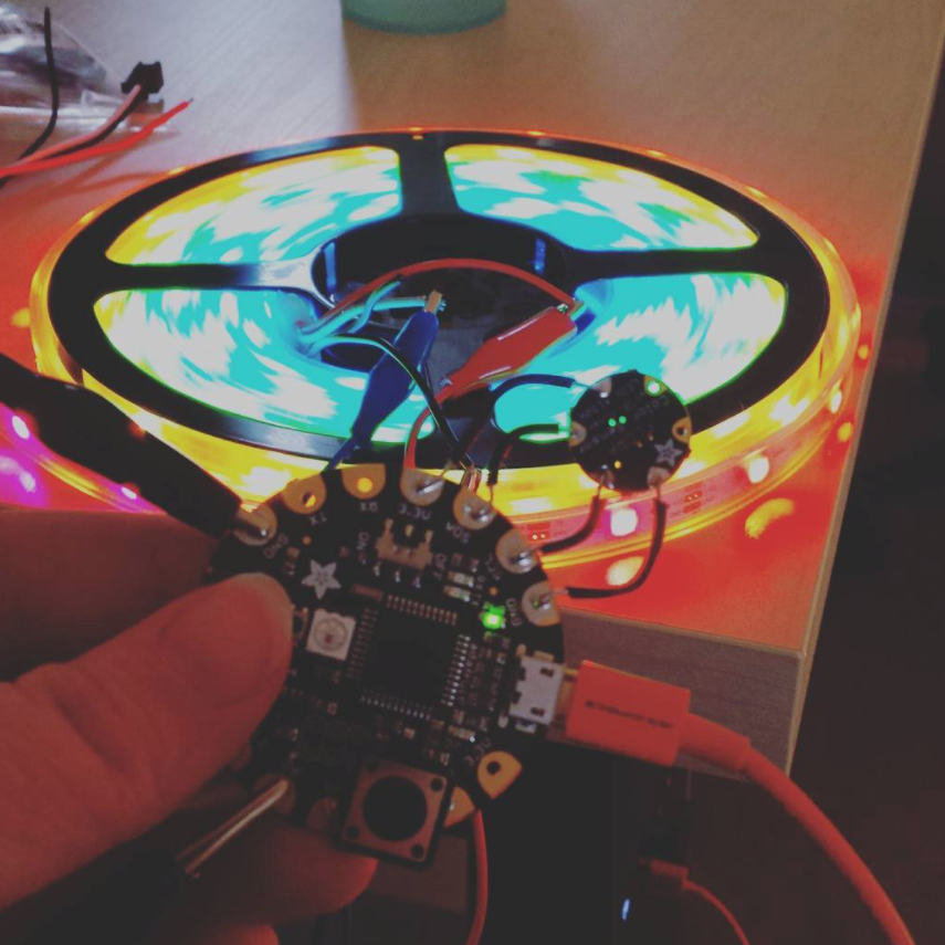 a florabella chip and some rainbow leds